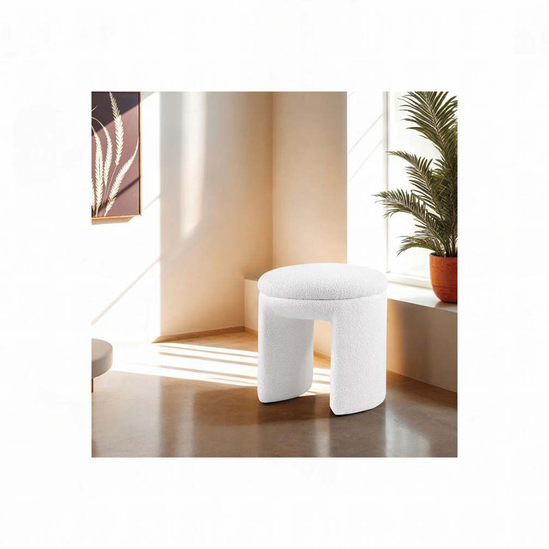 Tabouret d'appoint Teddy, Blanc