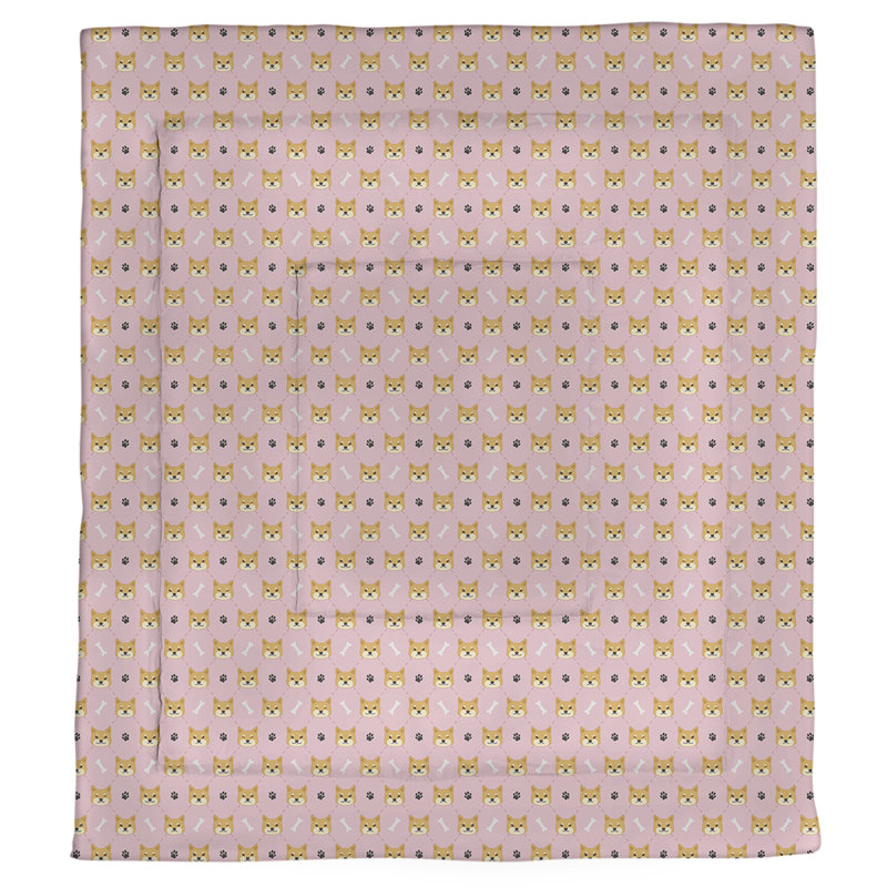 Édredon réversible simple Katelyn Elizabeth Shiba Inu, Édredon simple TG, Rose