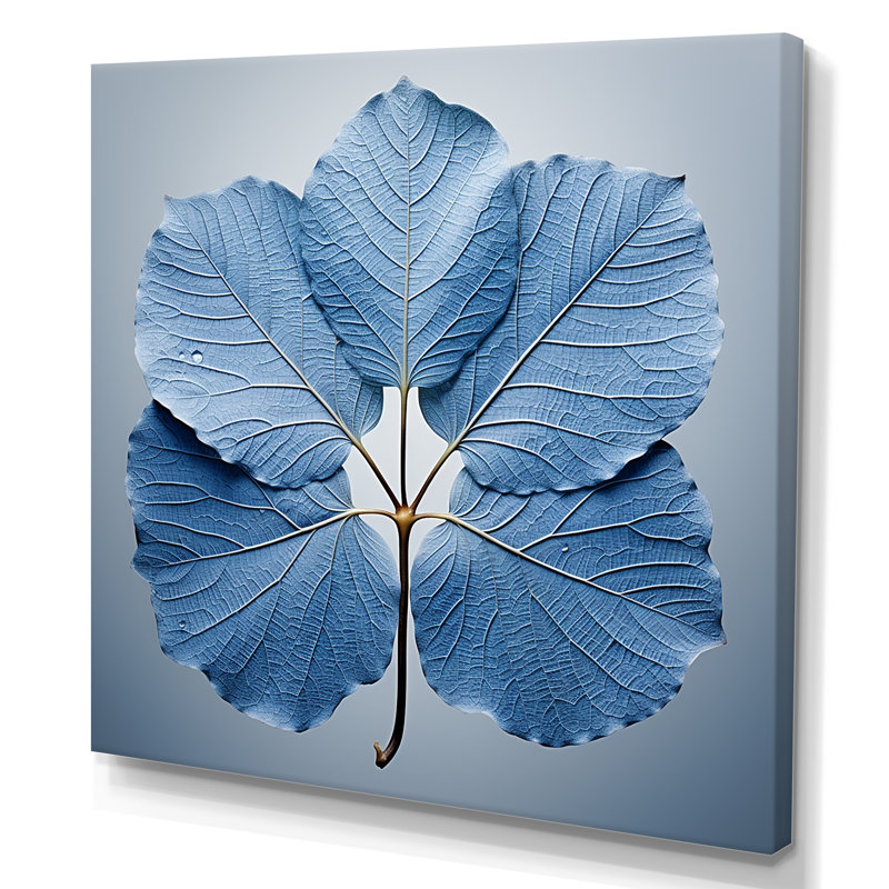 Silhouette de feuilles bleues saphir, Toile tendue, H 24 po x l 24 po x P 1 po
