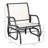 Cream White Backyard Glider Chair With Metal Frame And Breathable Mesh Fabric For Garden, Poolside, Balcony Poolside Structure Padding Backyard,
