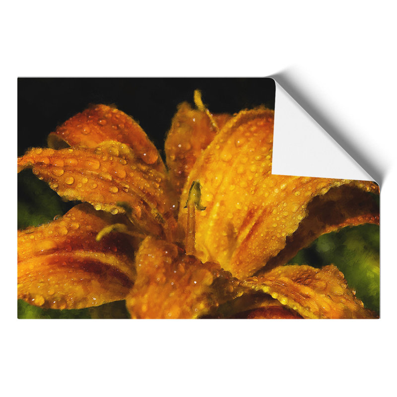 Yellow Lily Flower Painting - Frameless Print, 42cm H x 59cm W x 0.1cm D