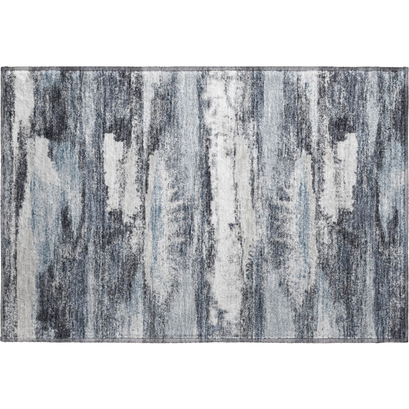 Premium Machine Washable Prisco Gray Rug, Rectangle 1'8" x 2'6"