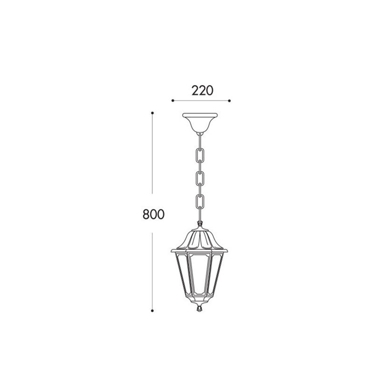 Wootton Outdoor Hanging Lantern, Black