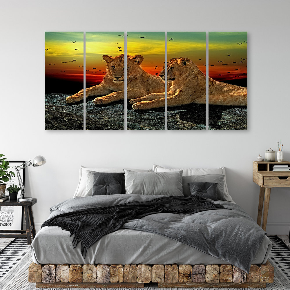 Leinwandbild Lion Savanna Africa