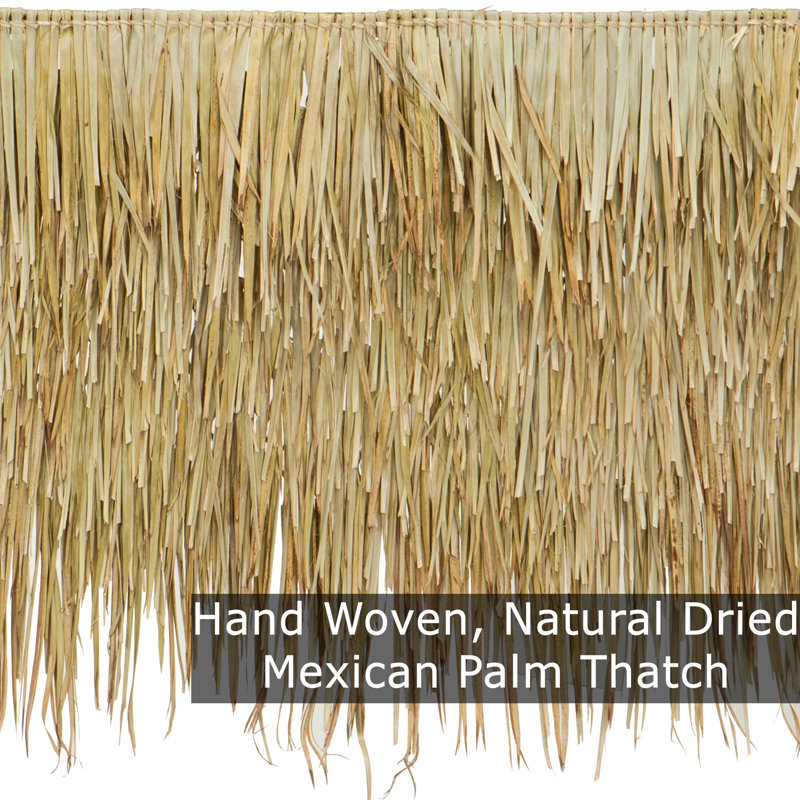 Natural Mexican Palm Thatch Runner Roll for Tropical Decor