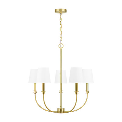Billet 5-Light Chandelier with Fabric Shades