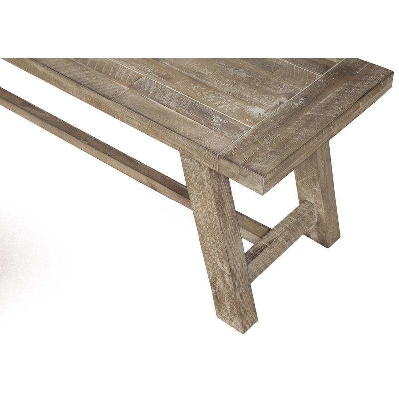 Banc de salle à manger en bois massif naturel et brun 60 po