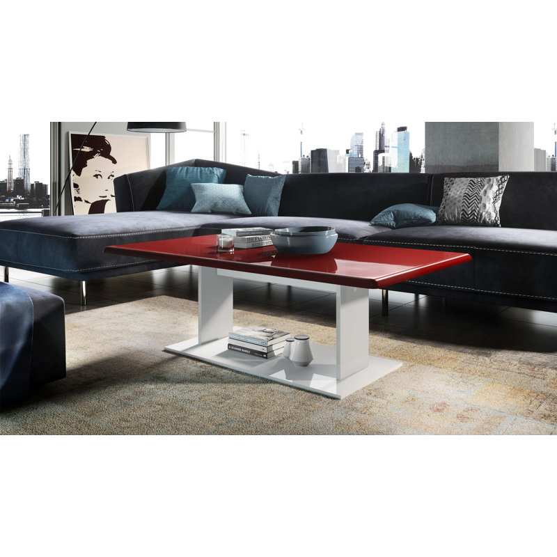 Akamu Trestle Coffee Table, Bordeaux