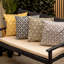 Bean Bag Bazaar Art Deco Indoor-Outdoor Cushion, Pack of 4, Mixed Grey