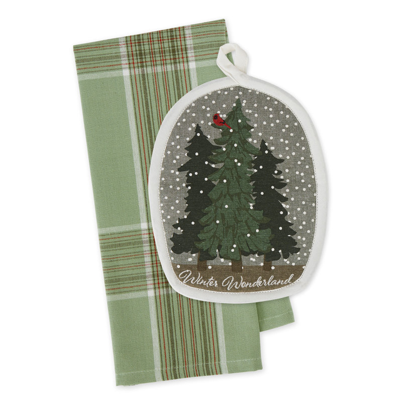 Design Imports Winter Snow Globe Potholder Gift Set/2