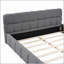 Lit plateforme tapissier avec tissu épais, lit au sol avec structure solide-743674512