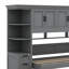 Lit escamotable simple avec bureau, lit mural pliable en bois multifonctionnel avec garde-robe, tiroirs et espaces de rangement-1764833928