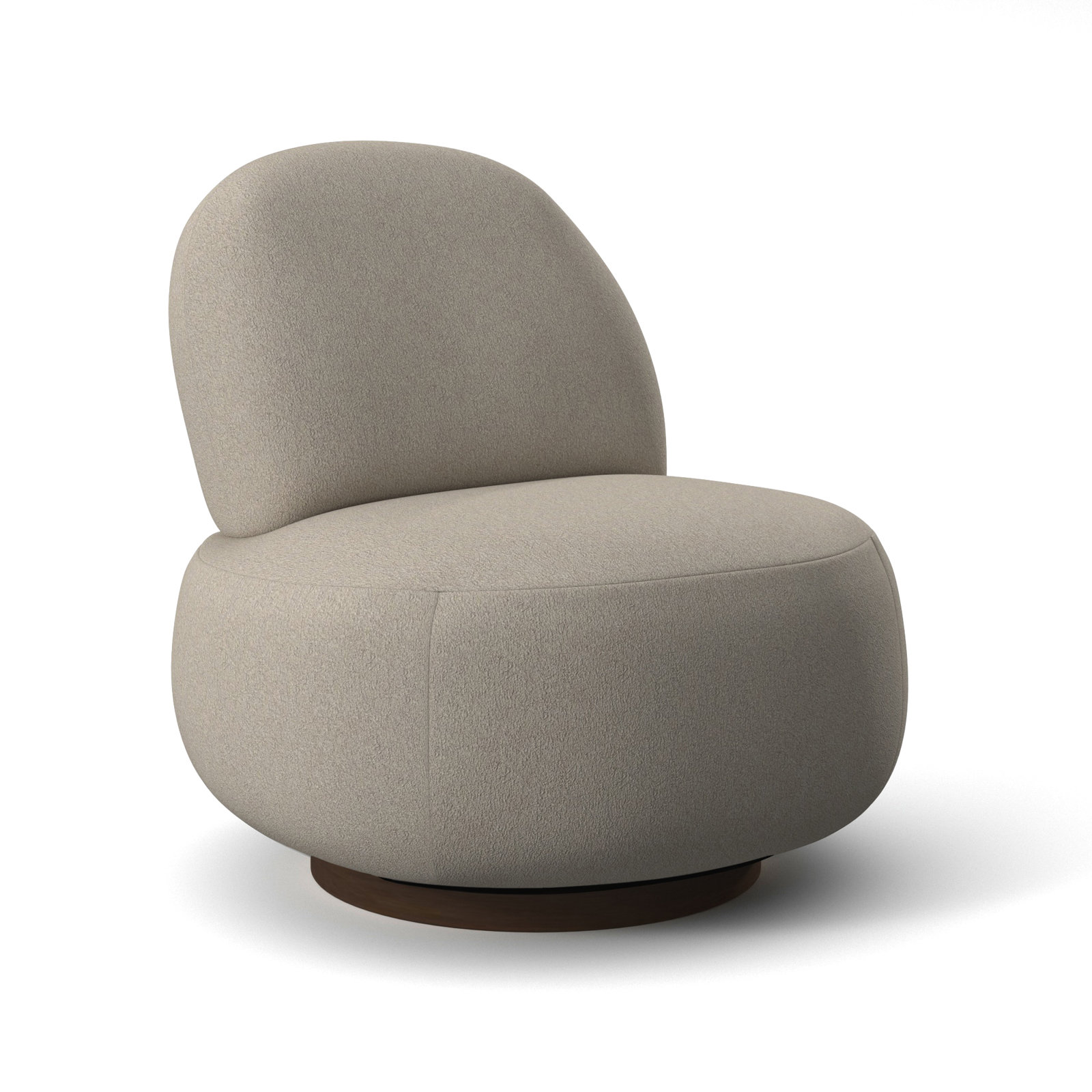 Lulu Upholstered Swivel Slipper Chair, Molasses, White 5555-000