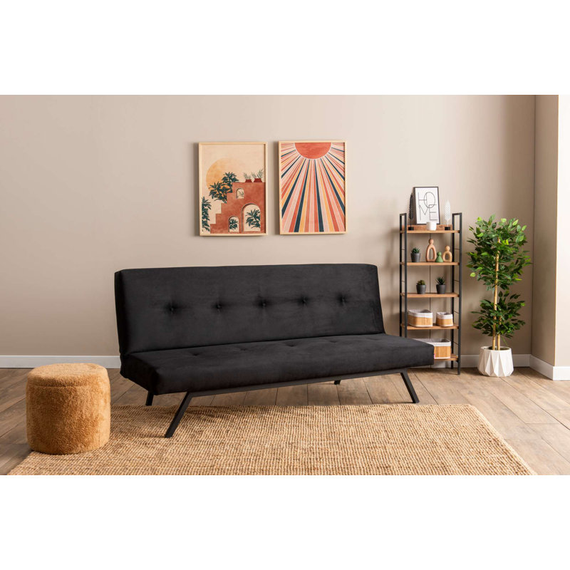 3-Seat Sofa-Bed, Black