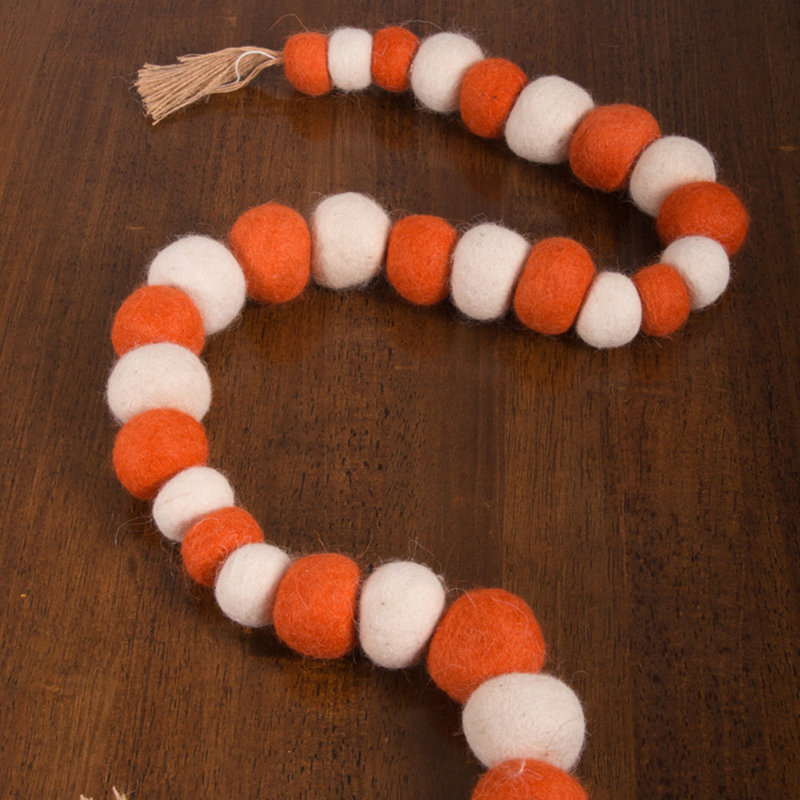 Guirlande 4 'Ball, Blanc / Orange