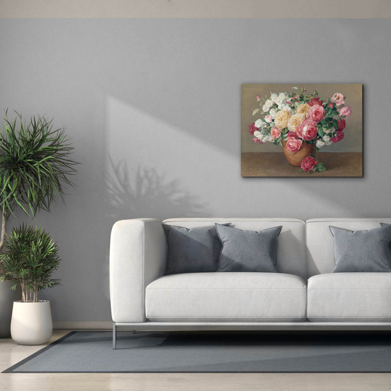 "Epic Graffiti" Antique Rose Bouquet "par Danhui Nai, art mural sur toile, H 26 po x l 34 po