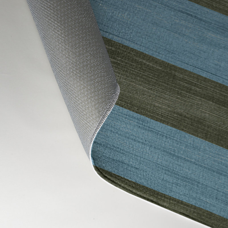 HorizontalStripes Blue Indoor and Outdoor Area Rug, Rectangle 3' x 5'