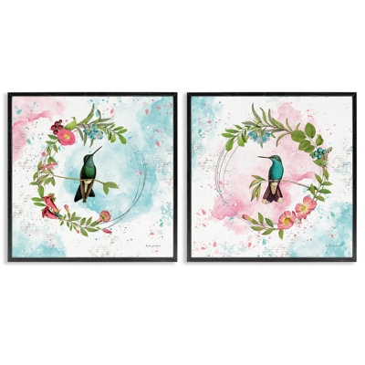  «Hummingbirds in Wreaths», ensemble de 2 giclées par Katie pertiet