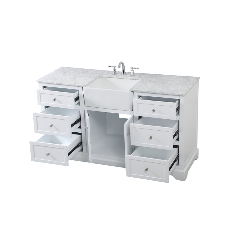 Ensemble de meuble-lavabo simple 60 po Pardue, Blanc