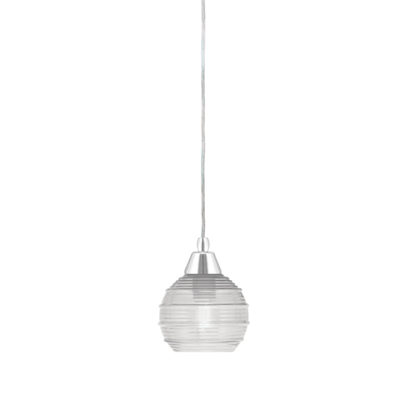 Luminaire suspendu à 1 lumière Any, Transparent, Transparent, Chrome