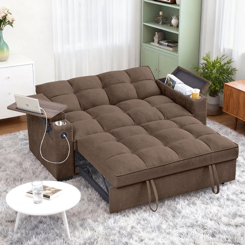 Canapé-lit convertible 3-en-1 Aurora, Mocha Linen Blend