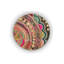 Tapis décoratif multicolore à rayures et à motifs multicolores-561300983