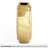 8" Textured Disc Gold Ceramic Vase-834438315