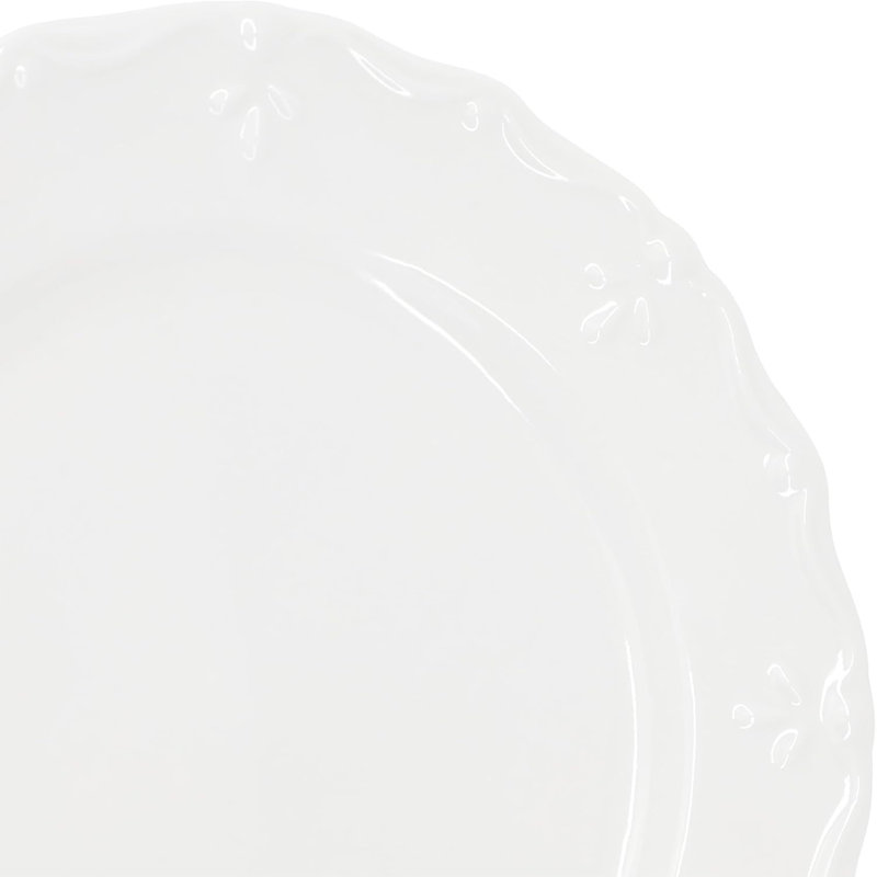 Ensemble de 6 assiettes en porcelaine 6 pièces, assiettes blanches de 10,6 pouces pour la cuisine, allant au micro-ondes et au lave-vaisselle