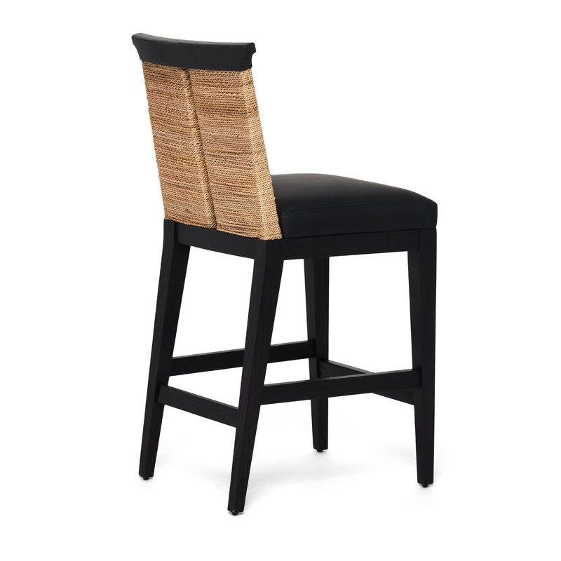 Reed Counter Stool, Black Seat/Black Frame