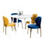 Ensemble de salle à manger contemporain 5 pièces, table de salle à manger ronde blanche avec 4 chaises-1935056552-1930480408