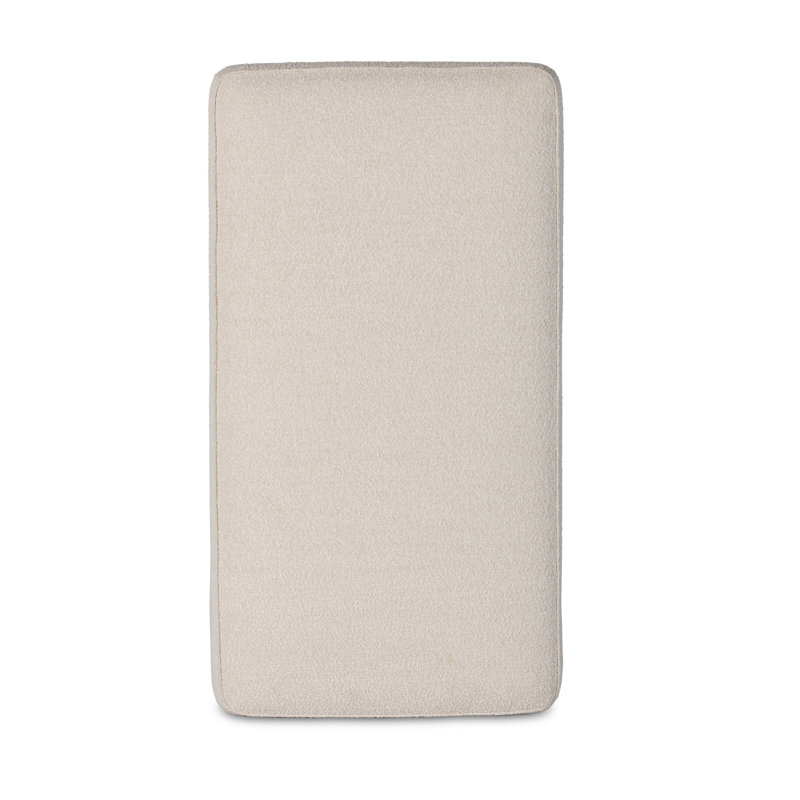 Knoll Natural Boucle Upholstered Rectangle Ottoman
