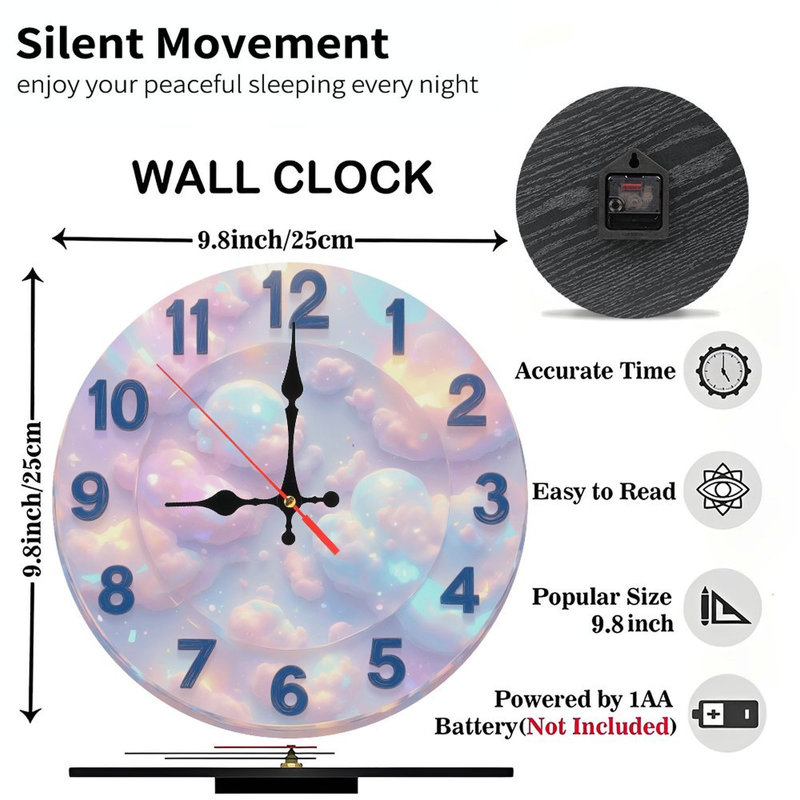 Horloge avec chiffres pastel
