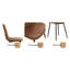 Ensemble de table et de chaises. Une table de salle à manger avec des pieds en métal noir, jumelée à 4 chaises douces et des pieds en métal noir-329893621-329893623