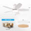Ventilateur de plafond encastré moderne 36 "avec lumières DEL et télécommande-450019876