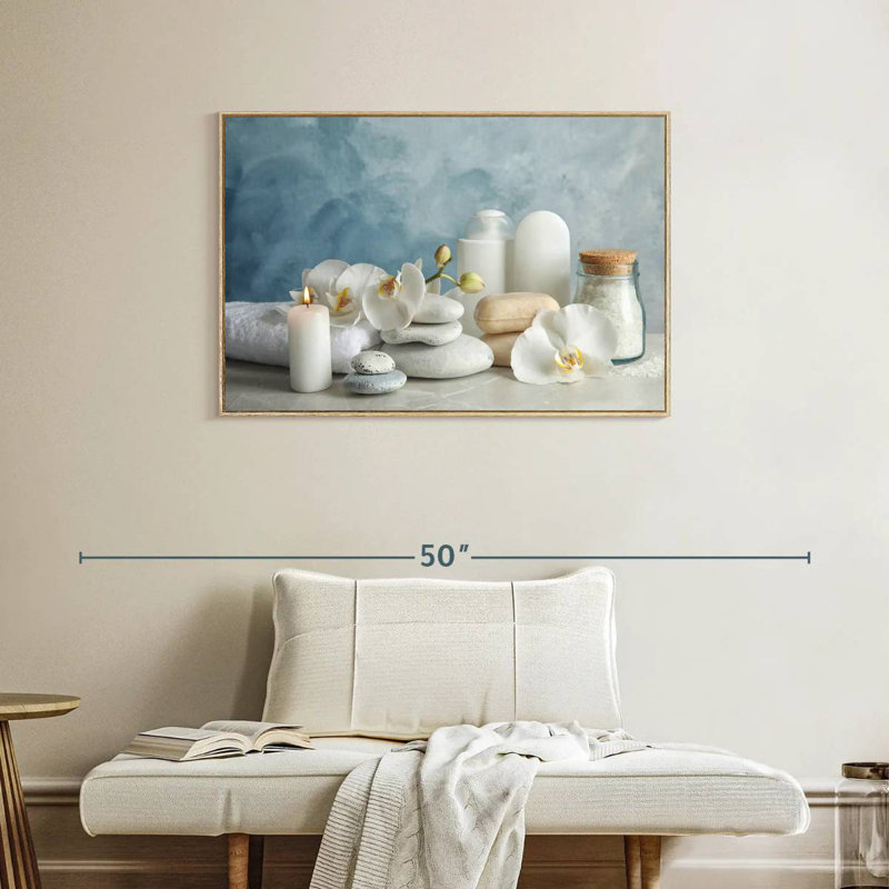 White Spa Essentials, Cadre flottant en bois naturel, 37 po x 25 po