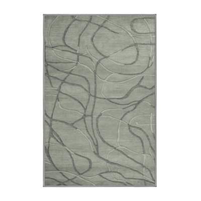 Machine Washable Abstract Brown Area Rug
