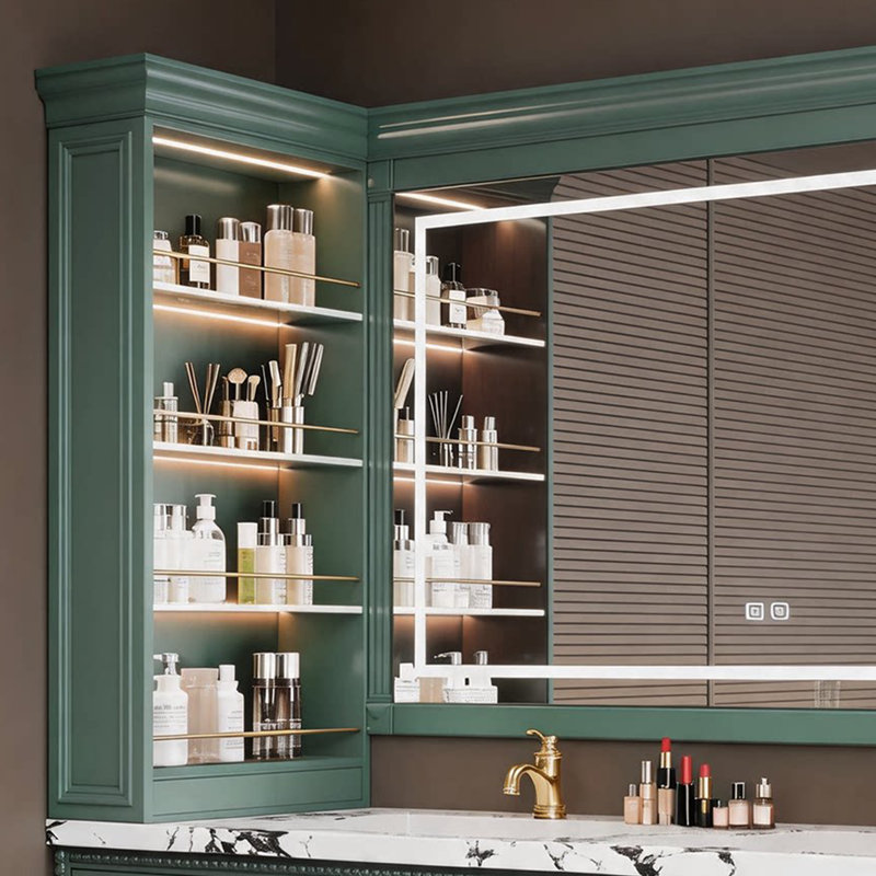 Armoire de salle de bain rétro, H 21,7 po x l 55,1 po x P 21,7 po, Sarcelle