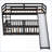 Twin Over Twin Pinewood Bunk Bed with Slide &amp; Ladder, No Box Spring Needed, Espresso for Shared Bedrooms-1918451803