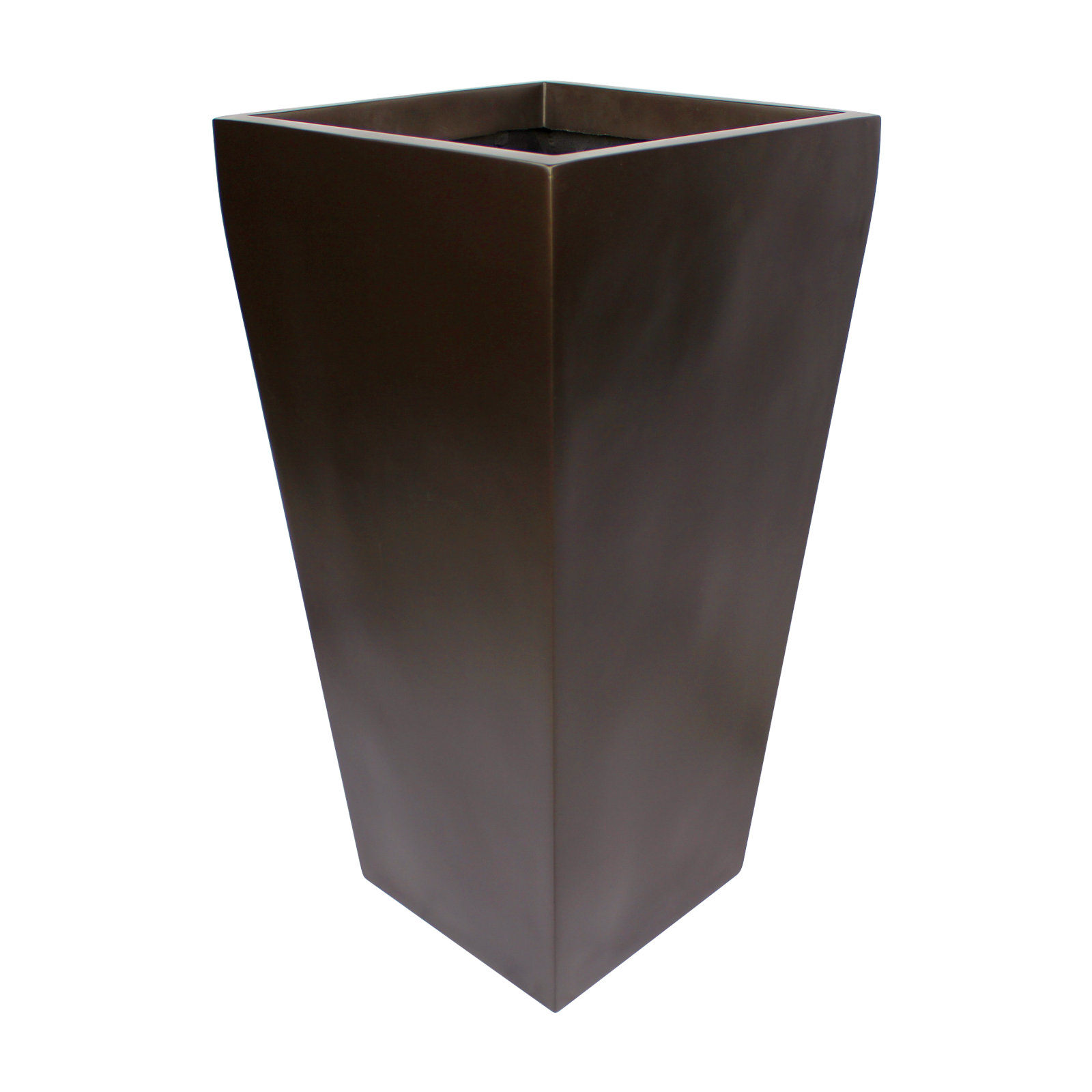 Robards Fiberglass Pot Planter, Brown, 26" H x 13" W x 13" D