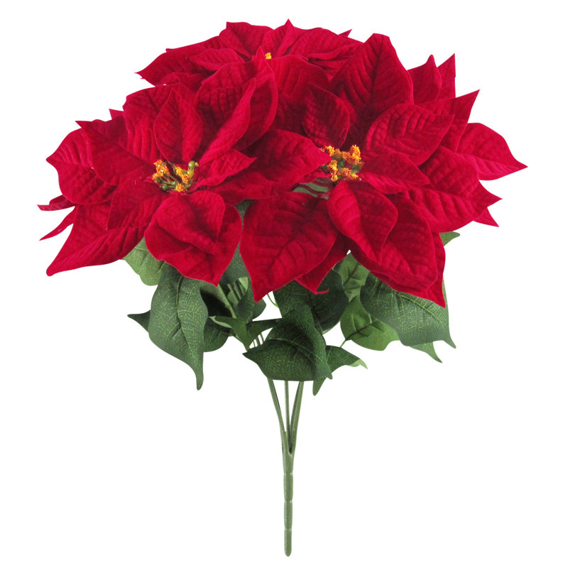 Buissons de poinsettias, H 20 po x l 17 po x P 17 po