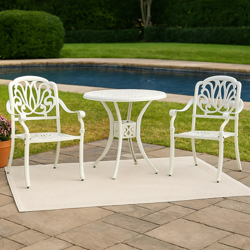 Ensemble bistro Massaoud, Blanc, H 35,8 po x L 24,8 po x l 27,2 po