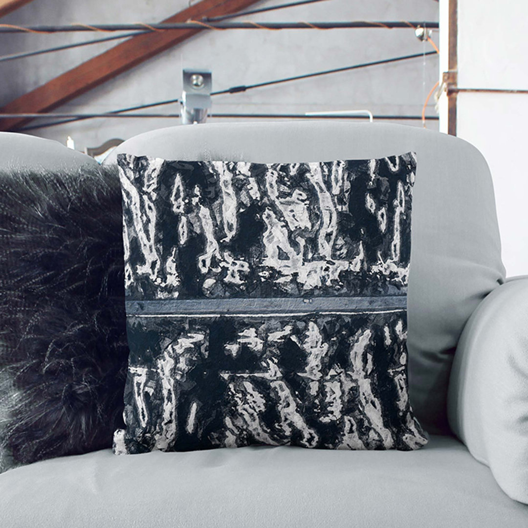 Zebra Stripes in Iceland Cushion with Filling