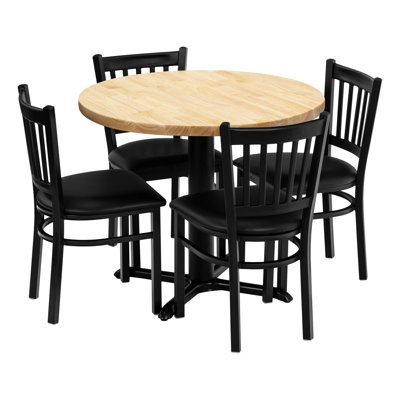 Rosy 36" Round Table Set W/ Chairs