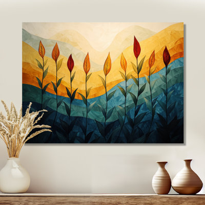 Abstrait champ botanique de 4 saisons Flow III - fleurs, impression sur toile