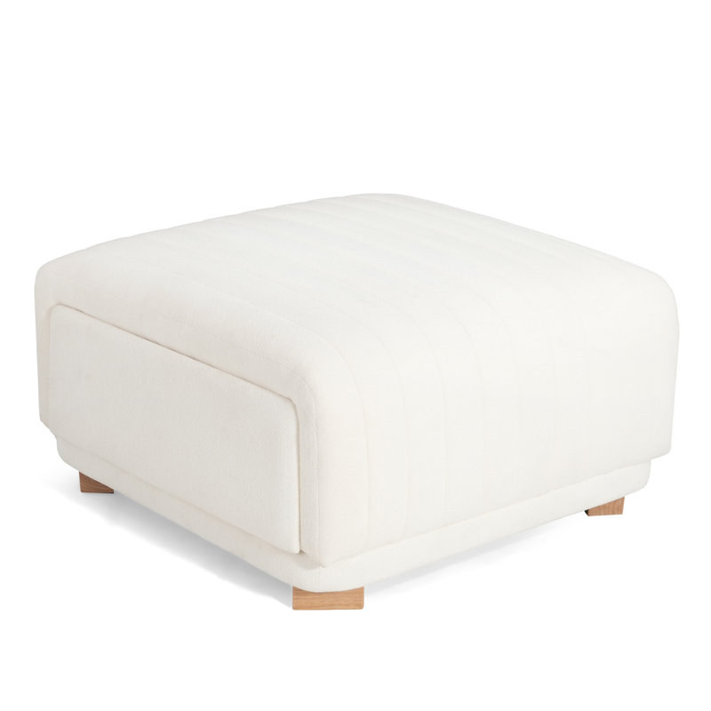 Degeorge 32" Wide Contemporary Channel Tufted Storage Ottoman With 2 Drawers