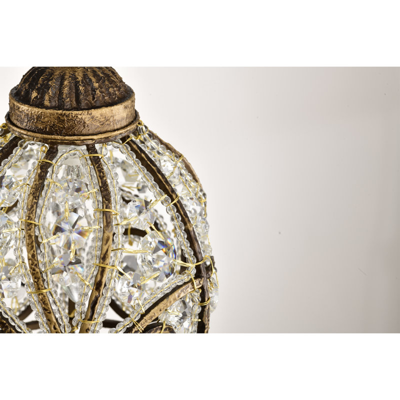 Luminaire suspendu en cristal Telder, Bronze antique