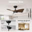 30" Small Ceiling Fan for 50-100sq ft Small Rooms - High Airflow Low Noise Reversible DC Motor - Modern Ceiling Fan with Light & Remote-410105105-410105104