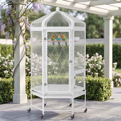 Cage à oiseaux 71 po H 71 po avec cage à roulettes
