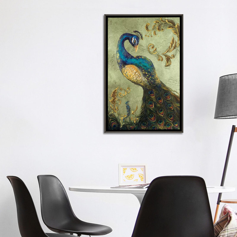 «Peacock on Sage II» par Tiffany Hakimipour - reproduction d'art, Aucun mat, H 40 po x l 26 po x P 1,5 po