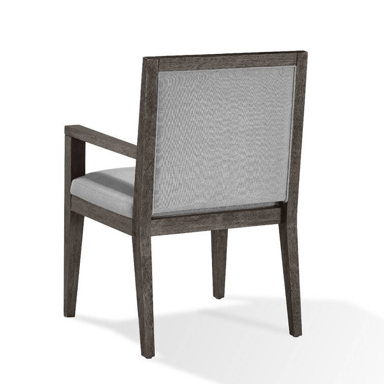 Jahim Solid Wood King Louis Back Arm Chair (Set of 2) Gracie Oaks Leg Color: Gray, Upholstery Color: Gray